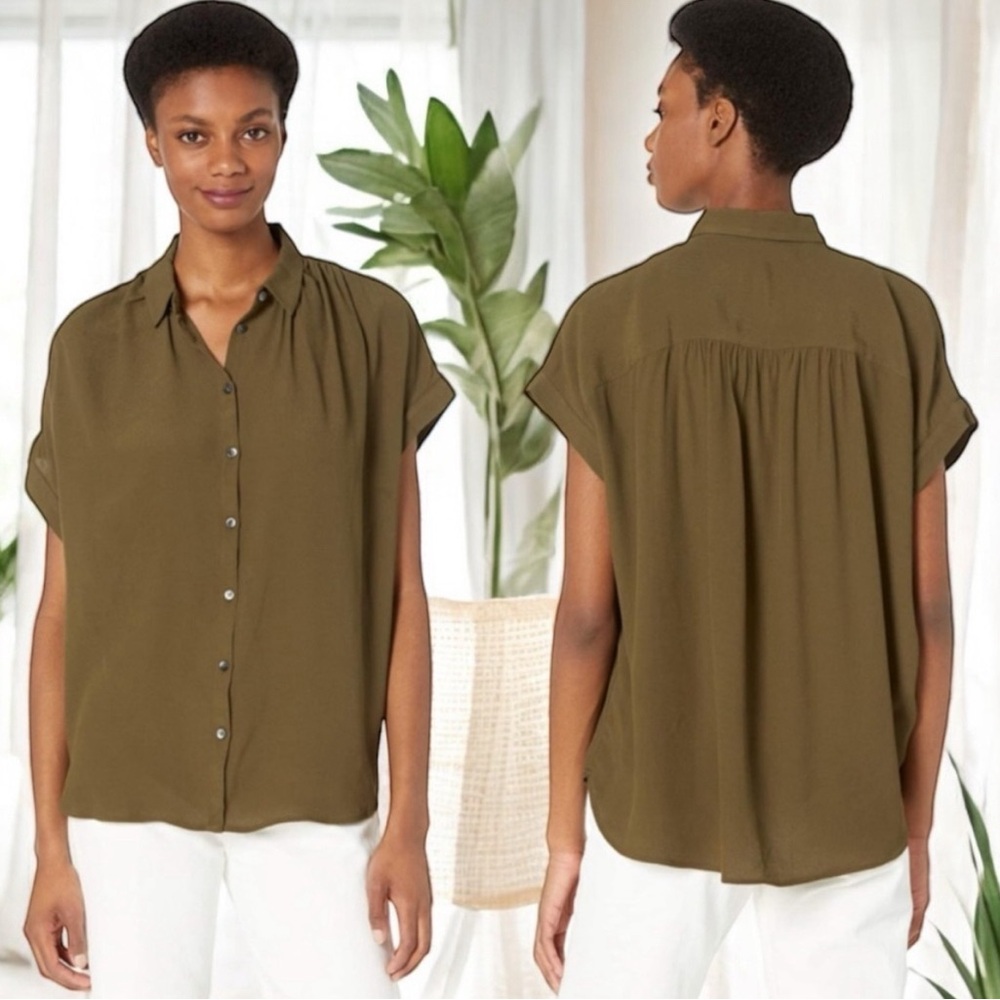 Madewell Central Drapey Shirt in Color Kale Women’s Size XS NEW